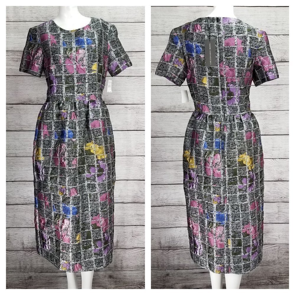 NEW Malene Oddershede Bach S Quest Dress Jacquard Midi Floral Pockets Designer